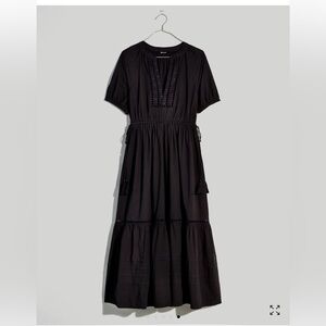 Madewell Poplin Ladder Embroidery Midi Dress